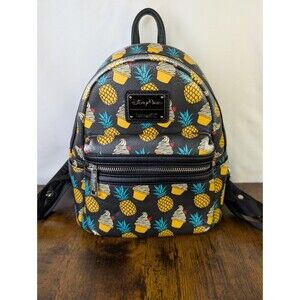 Disney Parks Loungefly Dole Whip Pineapple Swirl Mini Black Backpack Bag, RARE
